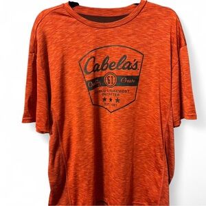 Cabela's Men's Vibrant Orange Short Sleeve Tee Dry Fit